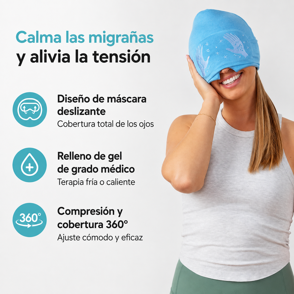 Gorro para aliviar la migraña